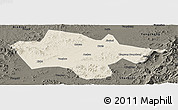 Shaded Relief Panoramic Map of Yanshou, darken