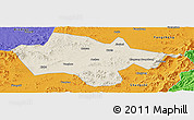 Shaded Relief Panoramic Map of Yanshou, political outside