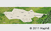 Shaded Relief Panoramic Map of Yanshou, satellite outside