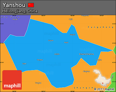Political Simple Map of Yanshou