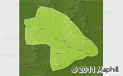 Physical 3D Map of Zhaodong, darken