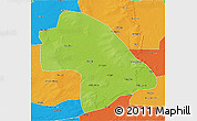 Physical 3D Map of Zhaodong, political outside