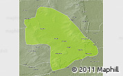 Physical 3D Map of Zhaodong, semi-desaturated