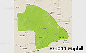 Physical 3D Map of Zhaodong, shaded relief outside