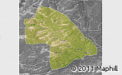 Satellite 3D Map of Zhaodong, desaturated
