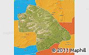 Satellite 3D Map of Zhaodong, political outside