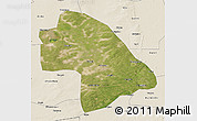 Satellite 3D Map of Zhaodong, shaded relief outside