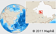 Shaded Relief Location Map of Zhaodong, highlighted parent region