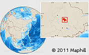 Shaded Relief Location Map of Zhaodong