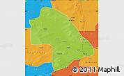 Physical Map of Zhaodong, political outside