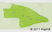 Physical Panoramic Map of Zhaodong, lighten