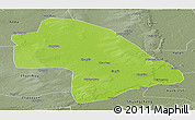 Physical Panoramic Map of Zhaodong, semi-desaturated