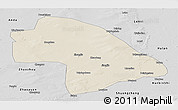 Shaded Relief Panoramic Map of Zhaodong, desaturated