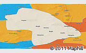 Shaded Relief Panoramic Map of Zhaodong, political outside