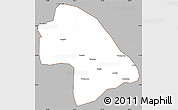 Gray Simple Map of Zhaodong, cropped outside