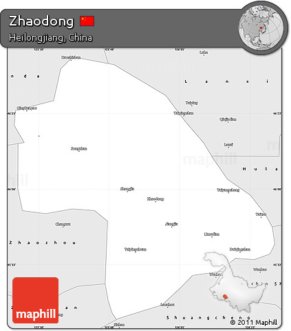 Silver Style Simple Map of Zhaodong