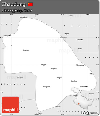 Silver Style Simple Map of Zhaodong