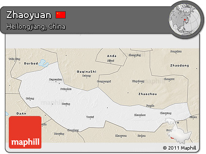 Classic Style 3D Map of Zhaoyuan