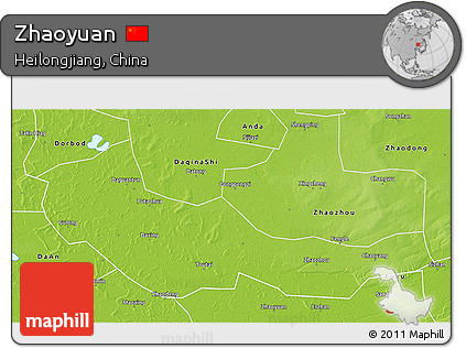 Physical 3D Map of Zhaoyuan