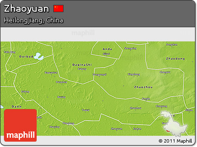 Physical 3D Map of Zhaoyuan
