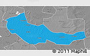 Political 3D Map of Zhaoyuan, desaturated