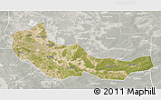 Satellite 3D Map of Zhaoyuan, lighten, semi-desaturated