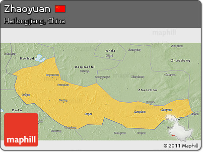 Savanna Style 3D Map of Zhaoyuan
