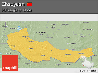 Savanna Style 3D Map of Zhaoyuan