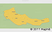 Savanna Style 3D Map of Zhaoyuan, single color outside