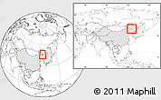 Blank Location Map of Zhaoyuan, highlighted country, within the entire country