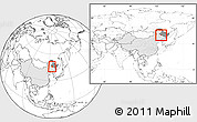 Blank Location Map of Zhaoyuan, highlighted country, highlighted parent region, within the entire country