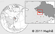 Blank Location Map of Zhaoyuan, highlighted country, highlighted parent region