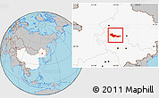 Gray Location Map of Zhaoyuan, highlighted country