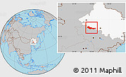 Gray Location Map of Zhaoyuan, highlighted parent region
