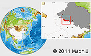 Physical Location Map of Zhaoyuan, highlighted country, highlighted parent region