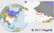 Political Location Map of Zhaoyuan, highlighted country, highlighted parent region