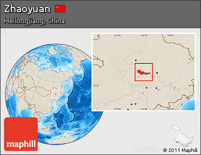 Shaded Relief Location Map of Zhaoyuan