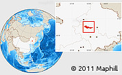 Shaded Relief Location Map of Zhaoyuan, highlighted country