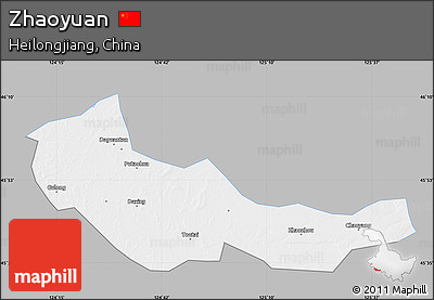 Gray Map of Zhaoyuan, single color outside