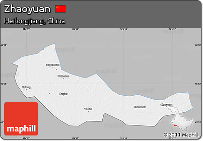 Gray Map of Zhaoyuan, single color outside