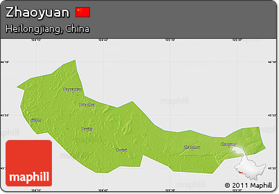 Physical Map of Zhaoyuan, single color outside
