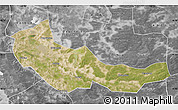 Satellite Map of Zhaoyuan, desaturated