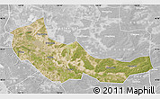 Satellite Map of Zhaoyuan, lighten, desaturated