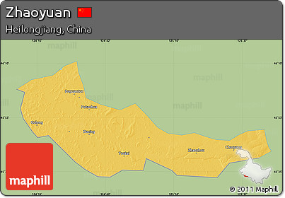 Savanna Style Map of Zhaoyuan, single color outside