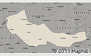 Shaded Relief Map of Zhaoyuan, darken, semi-desaturated