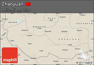 Shaded Relief Map of Zhaoyuan