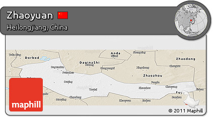 Classic Style Panoramic Map of Zhaoyuan