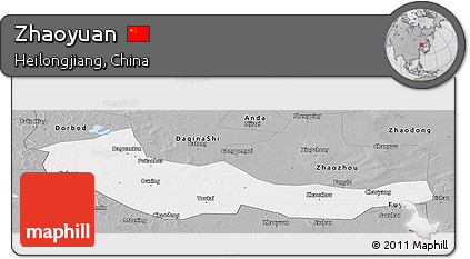 Gray Panoramic Map of Zhaoyuan