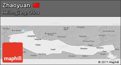 Gray Panoramic Map of Zhaoyuan