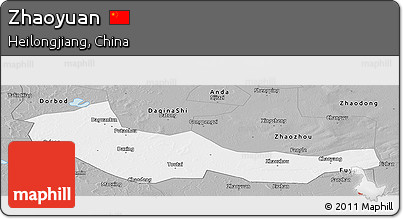 Gray Panoramic Map of Zhaoyuan